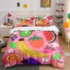 Colorful Fruit Decor Set Bedding Set With 1 Duvet Cover 2 Pillowcases Single Double King Queen, Gift