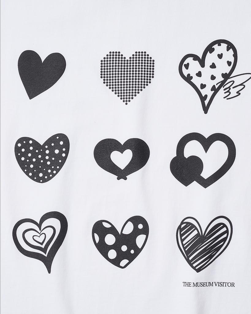 THEMUSEUMVISITOR 9 Heart Drawing T-Shirts (Off White)