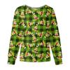 Women's Casual Fashion Long Sleeve Standing Collar Single Breasted Christmas Print Workwear Jacket Tops