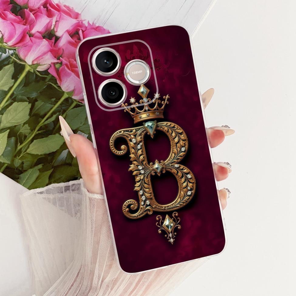 Transparente Hülle für Honor 500 Smart Cover Luxus A-Z Buchstaben Mode Cool Krone Weiche Hülle für Honor 500Smart