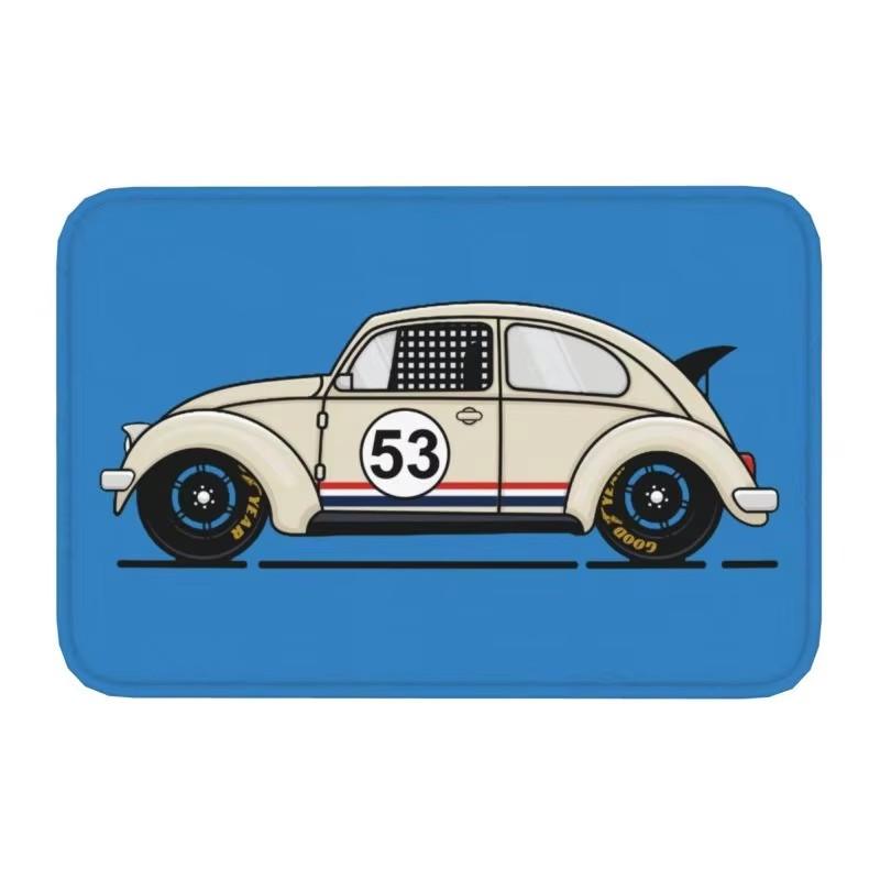 Classic Racing Car Herbie 53 Doormat Anti-Slip Entrance Kitchen Bathroom Door Floor Mats Garden Rug Carpet Footpad