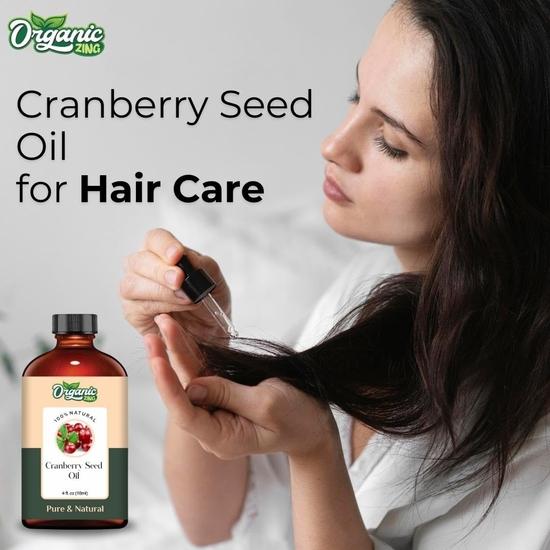 Organic Zing Cranberry Seed (Vaccinium Subg. Oxycoccus) Oil | Pure & Natural Carrier Oil for Skincare, Hair Care & Massage - 118ml/3.99fl Oz