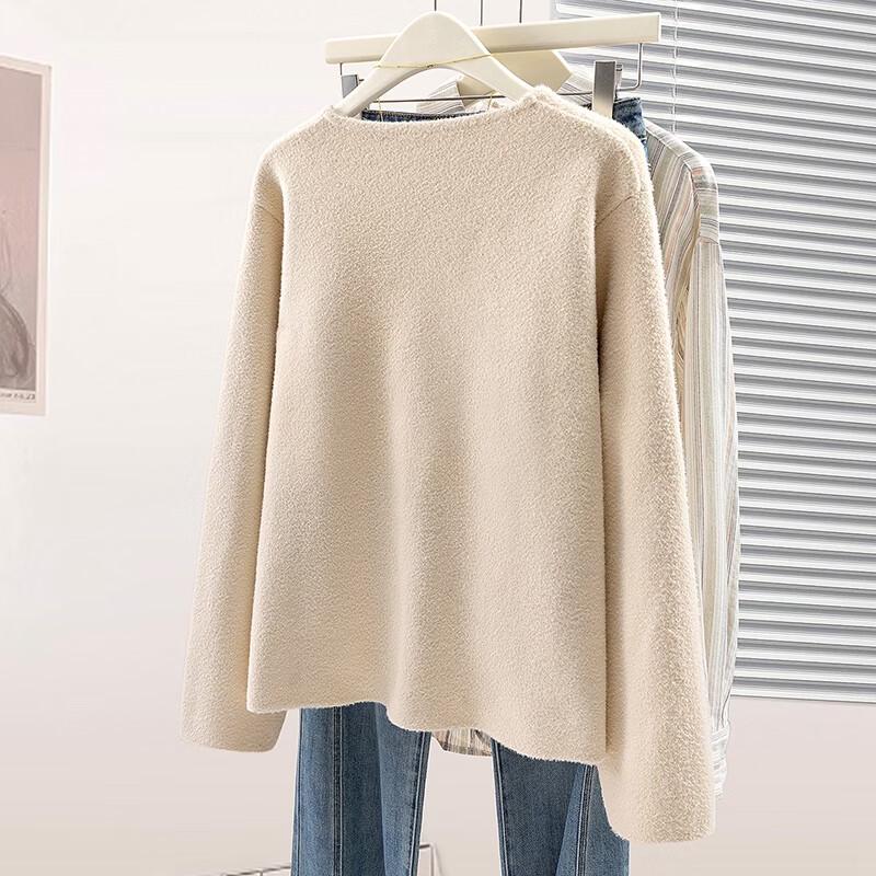 Shechi Elegant Round Neck Wool Blend Short Coat