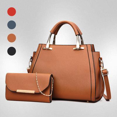 Damentasche schlicht und modisch neuer Stil einfarbig zweiteiliges Set Schulter-Umhängetasche