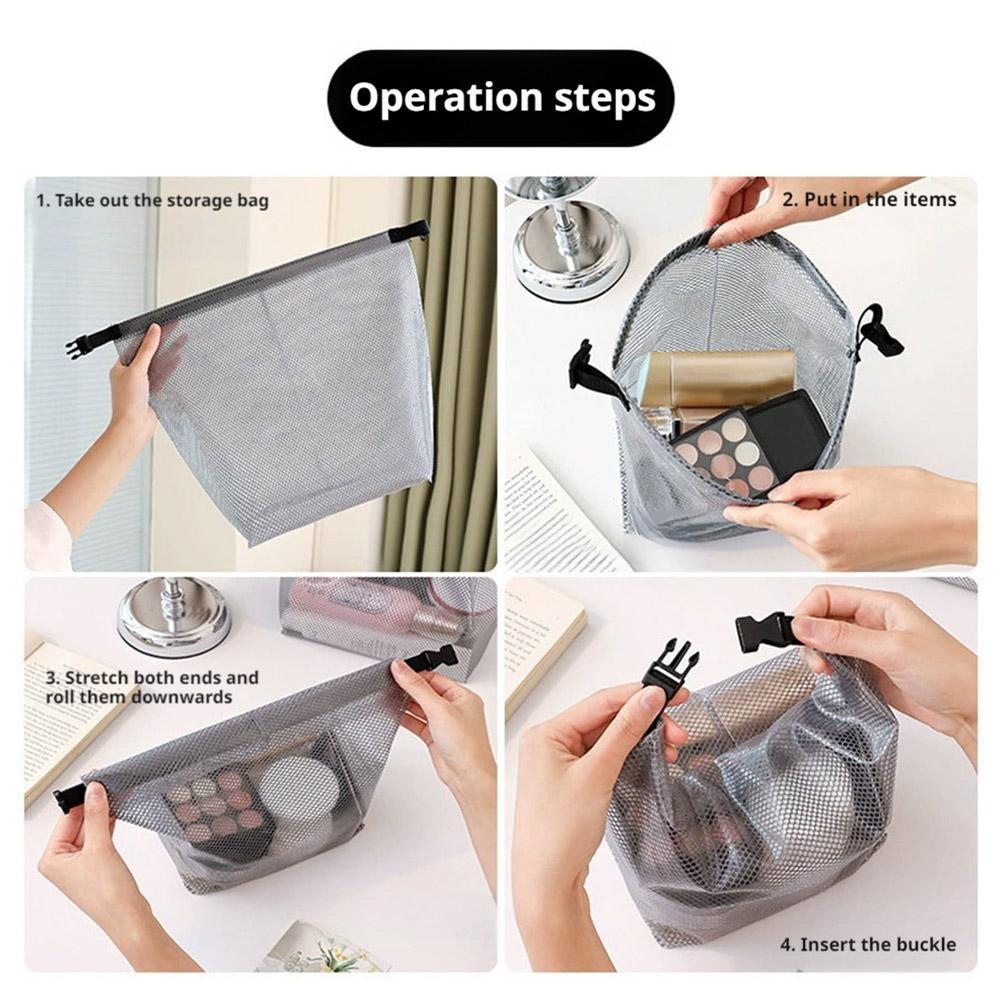 Portable Handle Storage Bags Large Opening Waterproof Toiletry Bag Makeup Organizer Pouch for Travel Fitness Swimming Outdoor