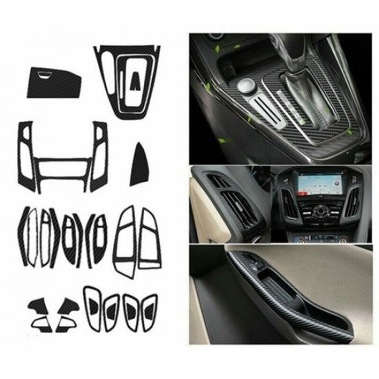 29 Piese Fibra de Carbon ABS Ornamente Capac Guri de Aerisire pentru Ford Focus 2015 2018