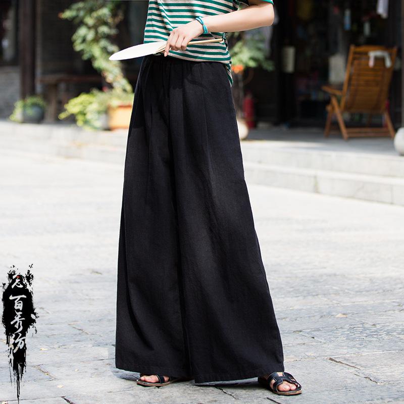 Women's Wide Leg Ramie Cotton Linen Pants - Spring/Summer 2025 Collection