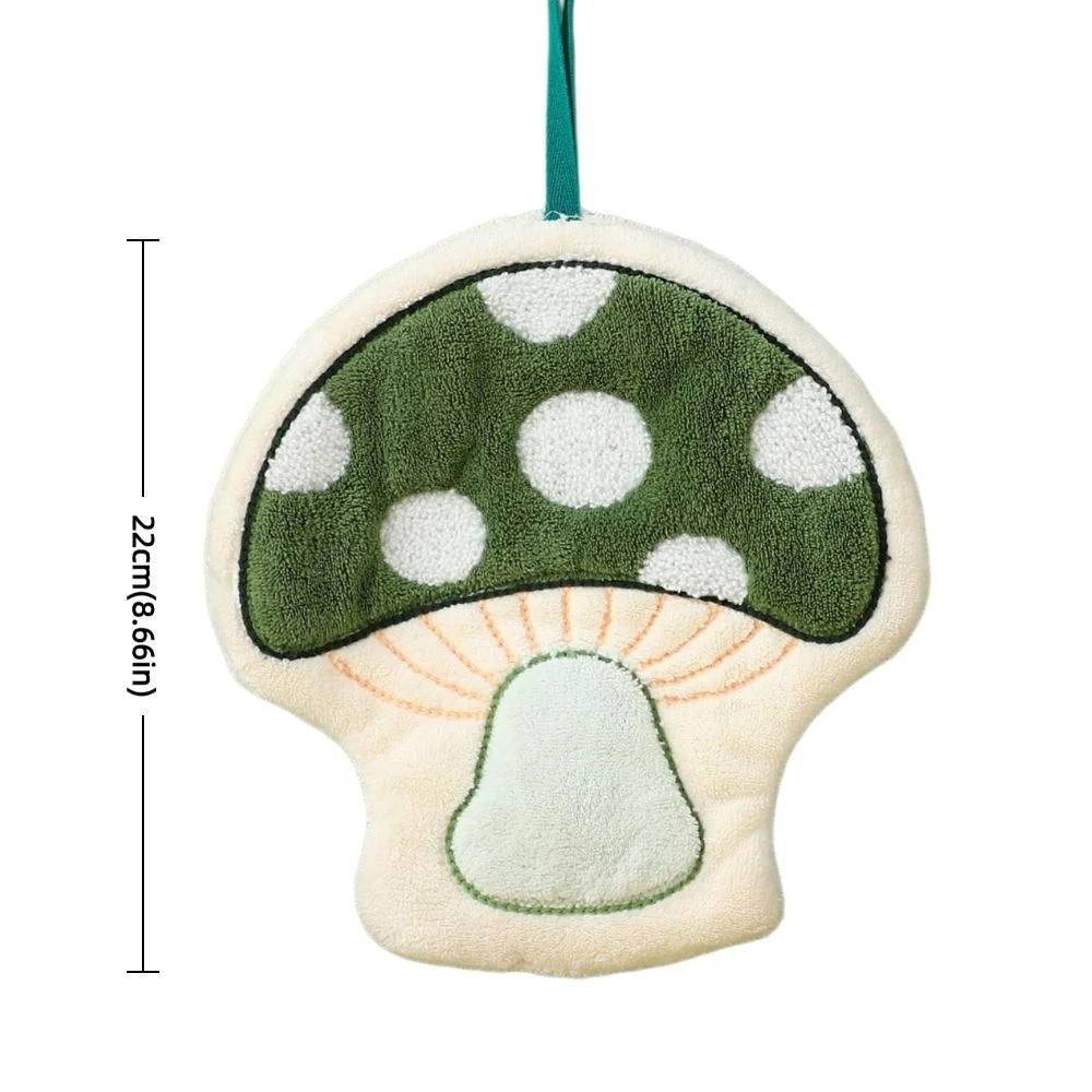 Soft Mushroom Theme Hand Towel Coral Fleece Bathroom Kerchief Toilet Handkerchief Kitchen Home