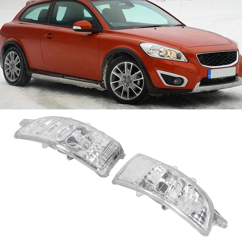 1 Pair Front Wing Mirror Indicator Light Lens Clear Cover Replacement For S80 II AS 124 2007‑2013