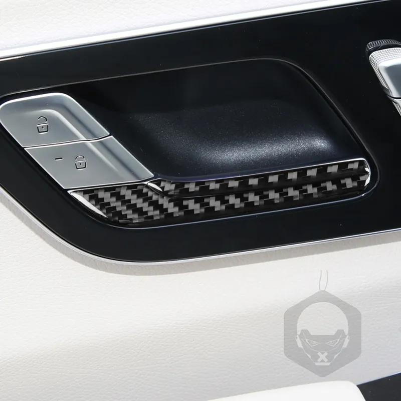 Carbon Fiber Door Handle Decorative Cover Sticker Car Accessories Interior Trim For Mercedes Benz Maybach S-Class W223 -2024