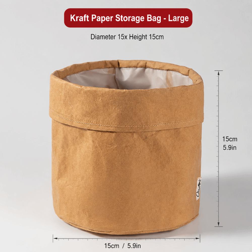 1pc Thickened Kraft Paper Bag Washable Packaging Bag Durable Paper Storage Bag Home