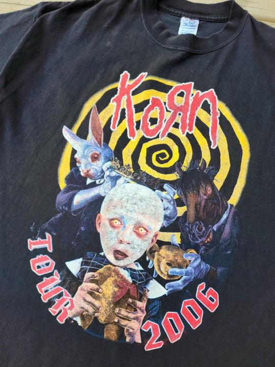 Korn Tour 2006 With Mudvayne vtg 2 sided black shirt gift for fan QT2482 Unisex T-Shirt XXXL
