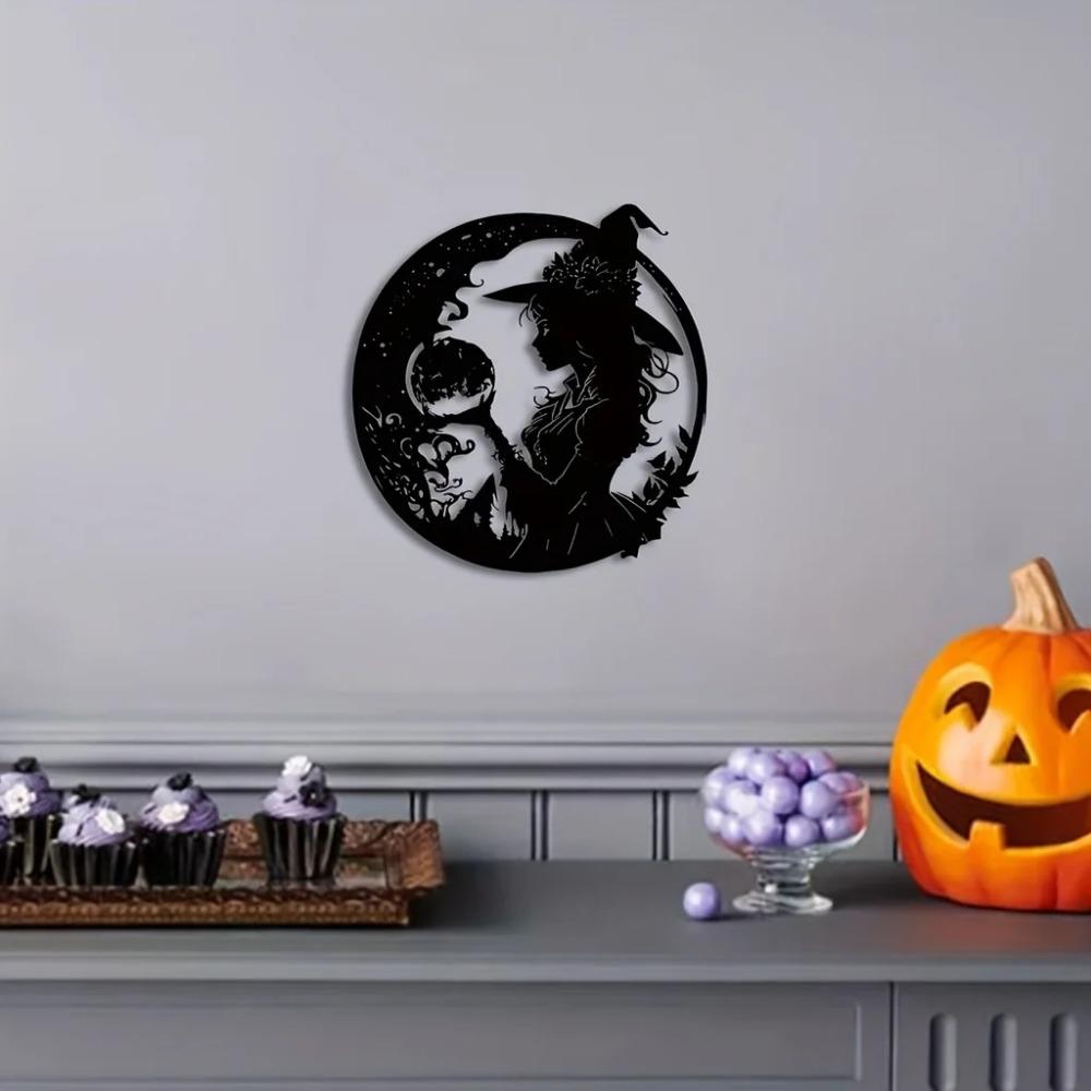 Beautiful Metal Witch Wall Art - Add a Magical Touch To Your Home Decor | Unique Wall Hanging for a Spooky, Stylish Accent