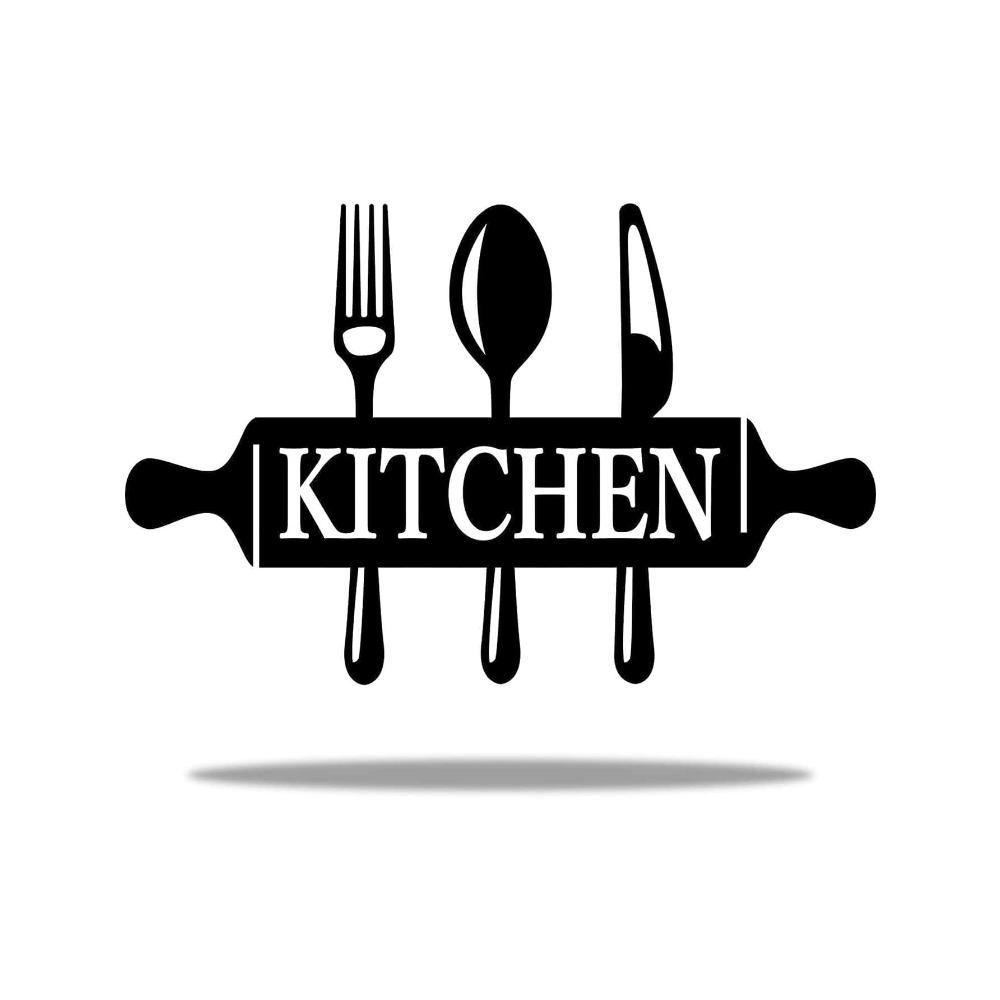 Wrought Iron Kitchen Wall Decor Sign Metal Art Hanging Plate Home Decoration