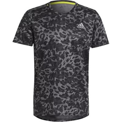 Logo Print Round Neck Leopard Print Short Sleeve T-Shirt Men Tops Silver GM1490