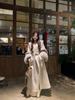 2025 Autumn/Winter Korean Woolen Coat with Fur Sleeves - High-End Petite Long Coat