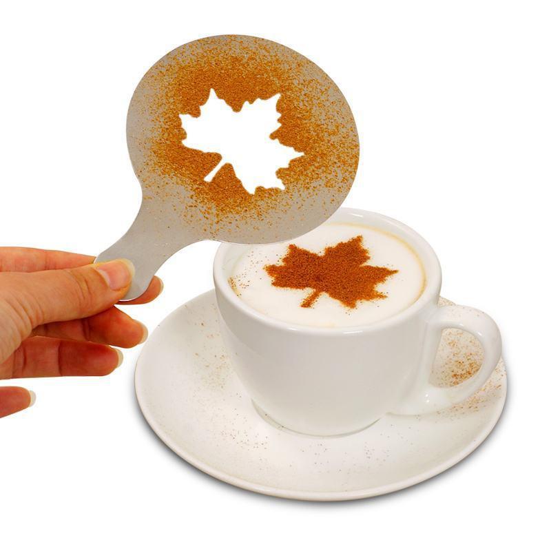 16pcs/Set Coffee Stencils Templates ABS Coffee Printing Model Foam Cake Stencils Coffee Drawing Cappuccino Mold Coffee Stencils