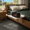 Nid pour animal de compagnie Cadre en bois Hamac pour chat pour fenêtre Hamac pour chat douillet et durable Lit Hamac pour chat Amovible Design empreinte de patte Perchoir pour animal de compagnie pour fenêtre Intérieur