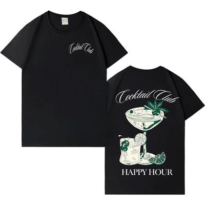 Funny Cocktail Graphic T Shirts Mens Aesthetic Crewneck Hip Hop High Quality Tshirt Pop Casual Summer Tee Shirt Unisex Hot Sale