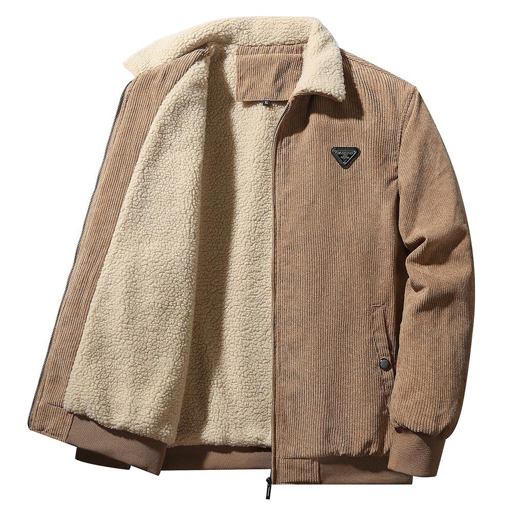 

Men s Top Coat Autumn and Winter Plus Velvet Thickened Cotton Jacket Lamb Velvet Cotton Jacket Casual Jacket Warm Men s Cotton Jacket M