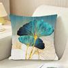 Ginkgo Leaves Printed Cushion Cover Reversible Plush Pillow Cover For Car Sofa Bedroom Decorative Gift Pillowcase