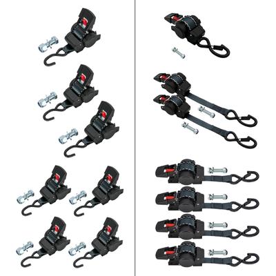 Correa de trinquete para carga pesada Capacidad 1500/3307 lbs Liberaciones rápidas Gancho en S Asa acolchada Para portaequipajes de techo Transporte de motocicletas