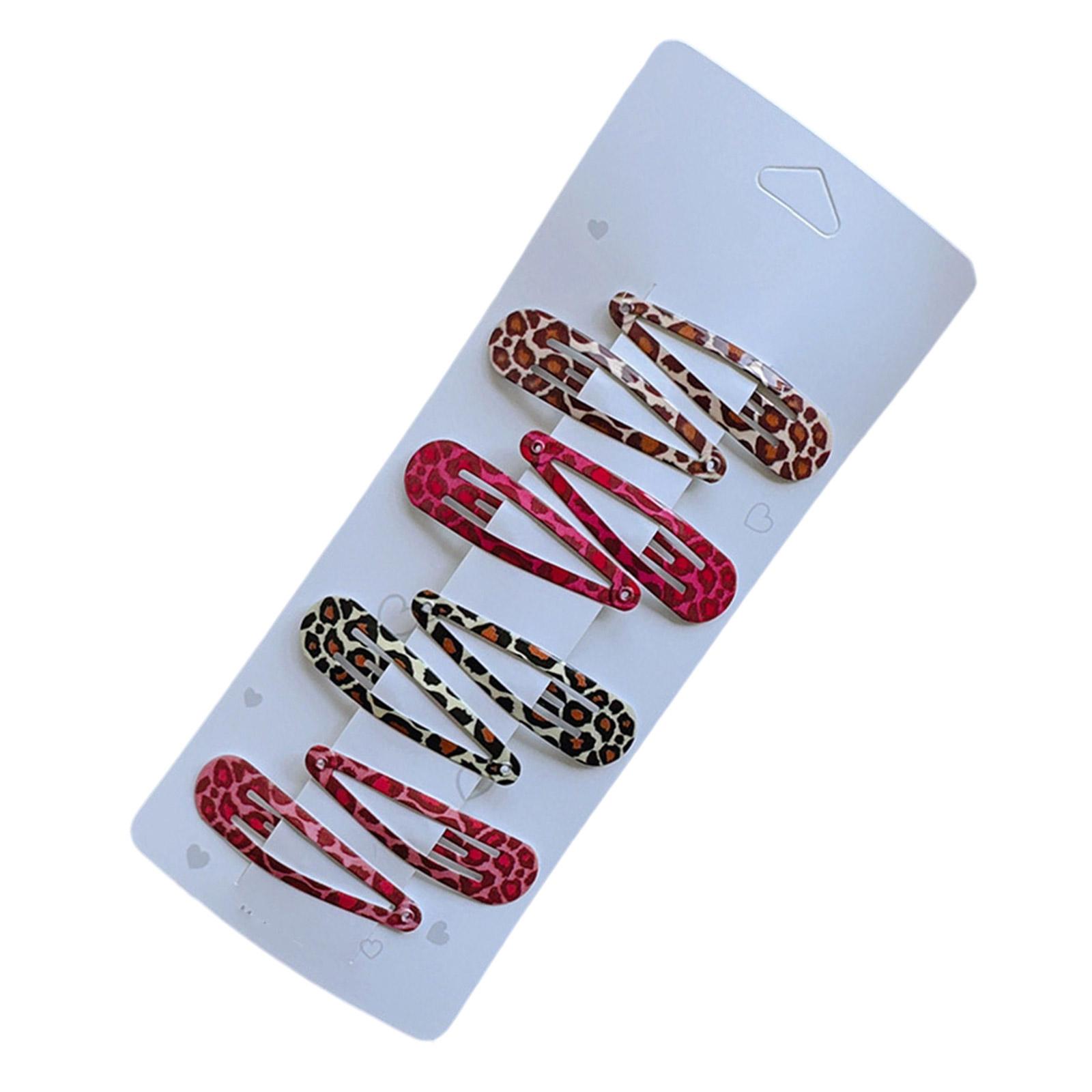 

Pack of 8pcs Metal Snap Hair Clips Star Water Drop Barrettes Non Slip Leopard Print Hair Ornament For Women Girls 2