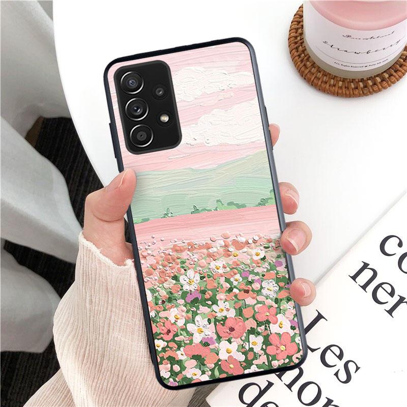 Coque de téléphone Peinture à l'huile Fleurs pour Samsung Galaxy A13 A22 A12 A32 A71 A11 A21S A33 A52 A72 A51 A50 A70 A31 M31 Funda Coque Case