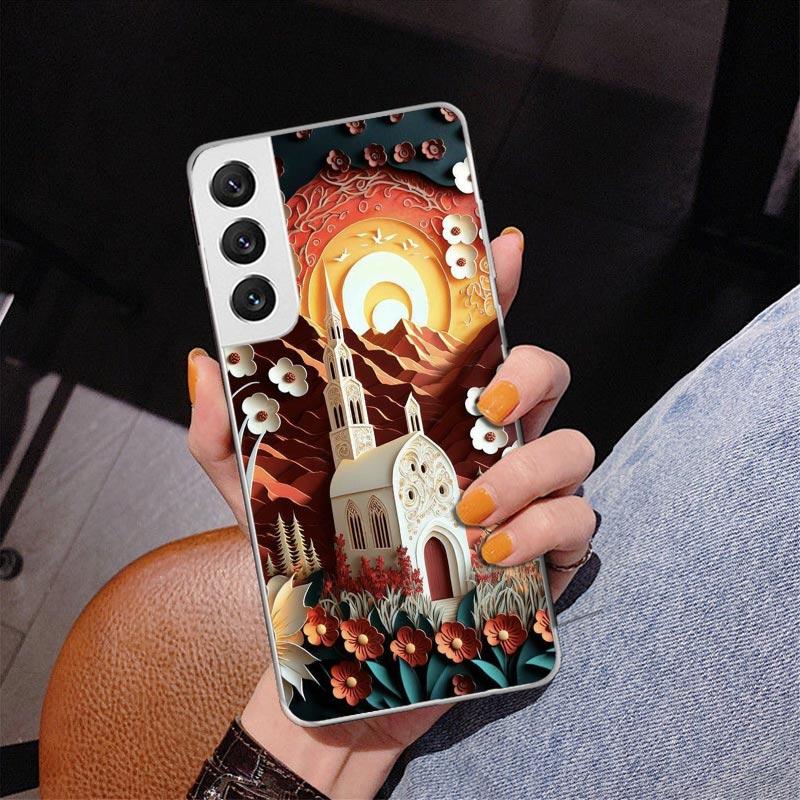 Natürliche Bäume in Bergketten Phnoe Hülle für Samsung Galaxy S26 S25 Edge S23 S24 Ultra S22 Plus S21 S20 FE Einzigartige Hülle Weich