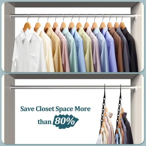 AMKUFO 6-Pack Closet Organizer, Magic Clothes Hanger, Space-Saving Closet Closer Organizer, Multipurpose Hanger Organizer, Dorm Room Essentials
