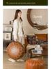 Moroccan Style Oil Wax Leather Floor Stool & Tatami Futon Seat Cushion