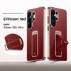 Luxury Business Leather Alloy Folding Stand Phone Case for Samsung S26 Ultra S25 S24 S23 Anti-fall Wrist Strap For Magsafe Cover