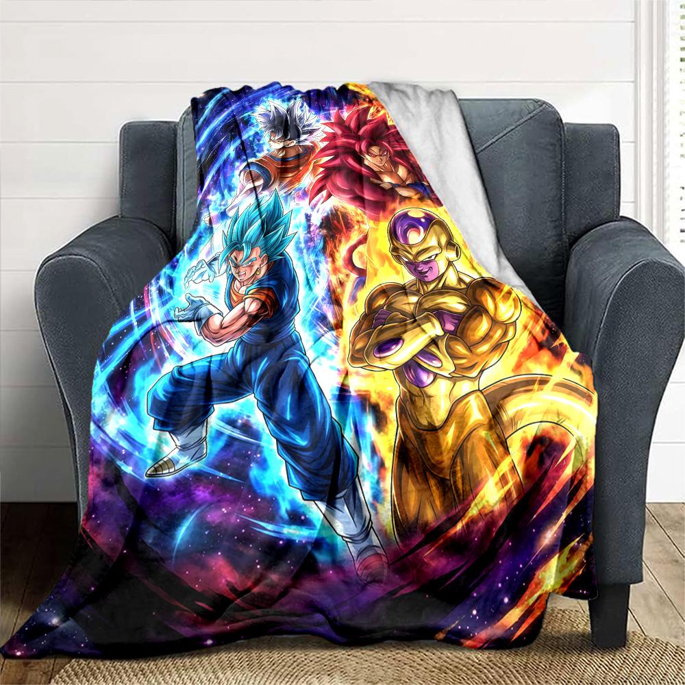 Son-Goku Print Flannel Blanket High Quality Warm Comfortable Cover for All Seasons Perfect for Gifts Home Decor