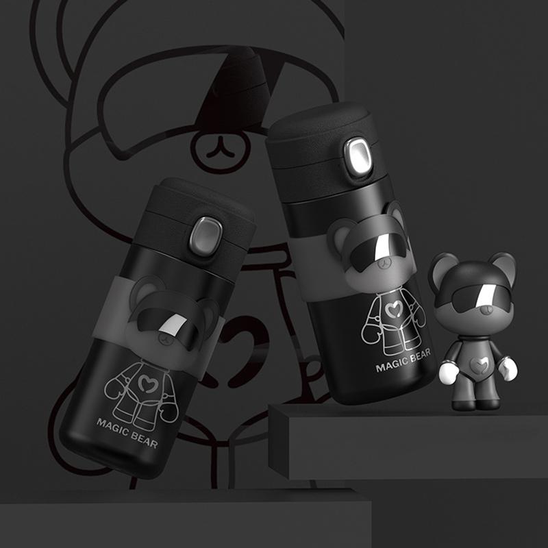 Cute Hot Water Bottle 304 Stainless Steel Cartoon Tumbler Thermos Bottle Coffee Mug Travel Insulated Tumbler Tea Cup Brand Flask