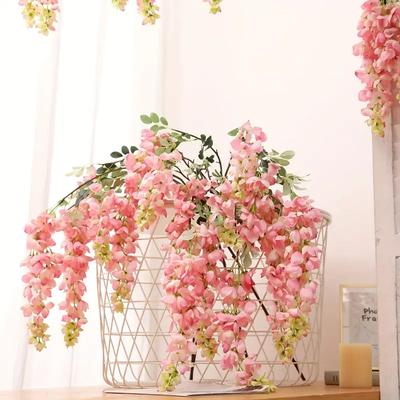 1pc Artificial Ceiling Wisteria Flower, WeddingHall Decoration Flower, Wisteria Flower, Ceiling Or Garden Artificial Flower