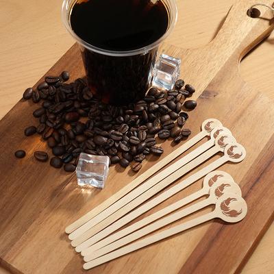 100 pezzi Mescolatori da caffè in legno con estremità arrotondata Bastoncini mescolatori per caffè Motivo aquila Monouso Mescolatore per bevande fredde Ghiacciolo