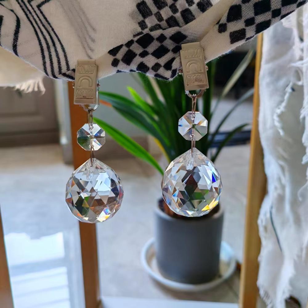 4PCS With Metal Clip Crystal Tablecloth Weights Windproof Tablecloth Clip Table Cover Holder  Party