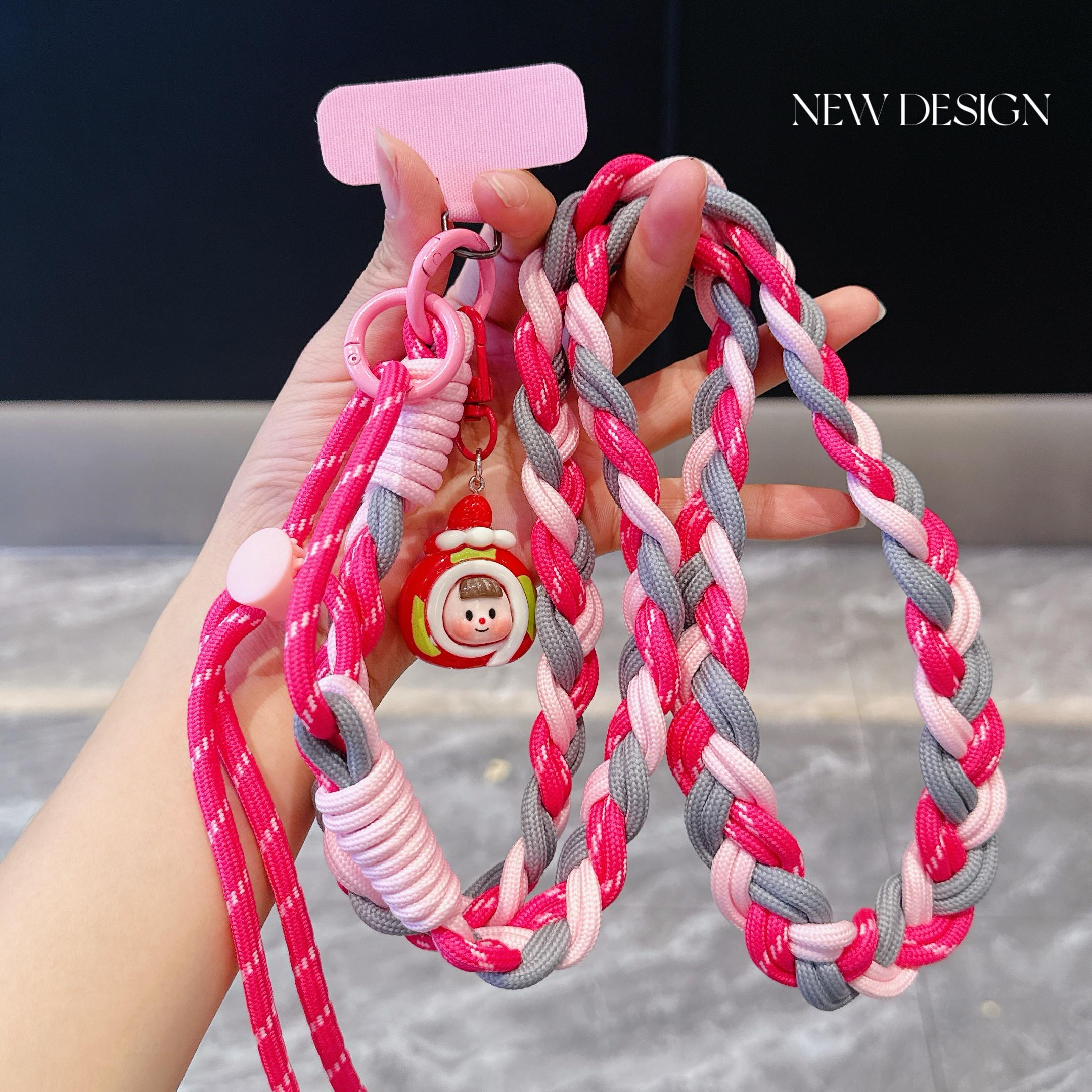 

Hand Weaving Mobile Phone Lanyard Creative Adjustable Cellphone Shoulder Strap Colorful Widen Comfort Phone Ropes for Outdoor Polyester / Nylon