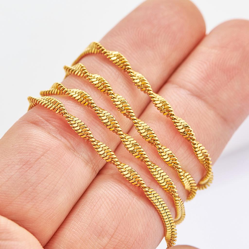 Colier din oțel inoxidabil de 2,0 mm pentru femei, lanț plat răsucit cu șarpe, pentru femei și bărbați, accesorii de bijuterii, cravată pe gâtul claviculei DIY