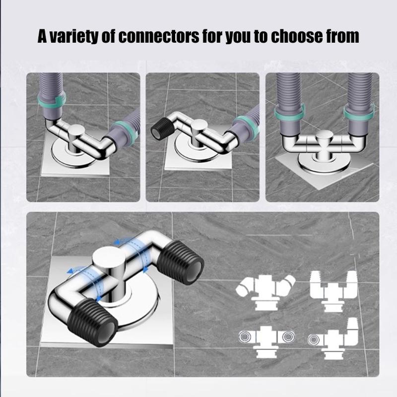 Washing Machine Floor Drain Adapter Tees Joint AntiOverflow Sewer Elbow Pipe Connector Bathroom Accessories Enduring
