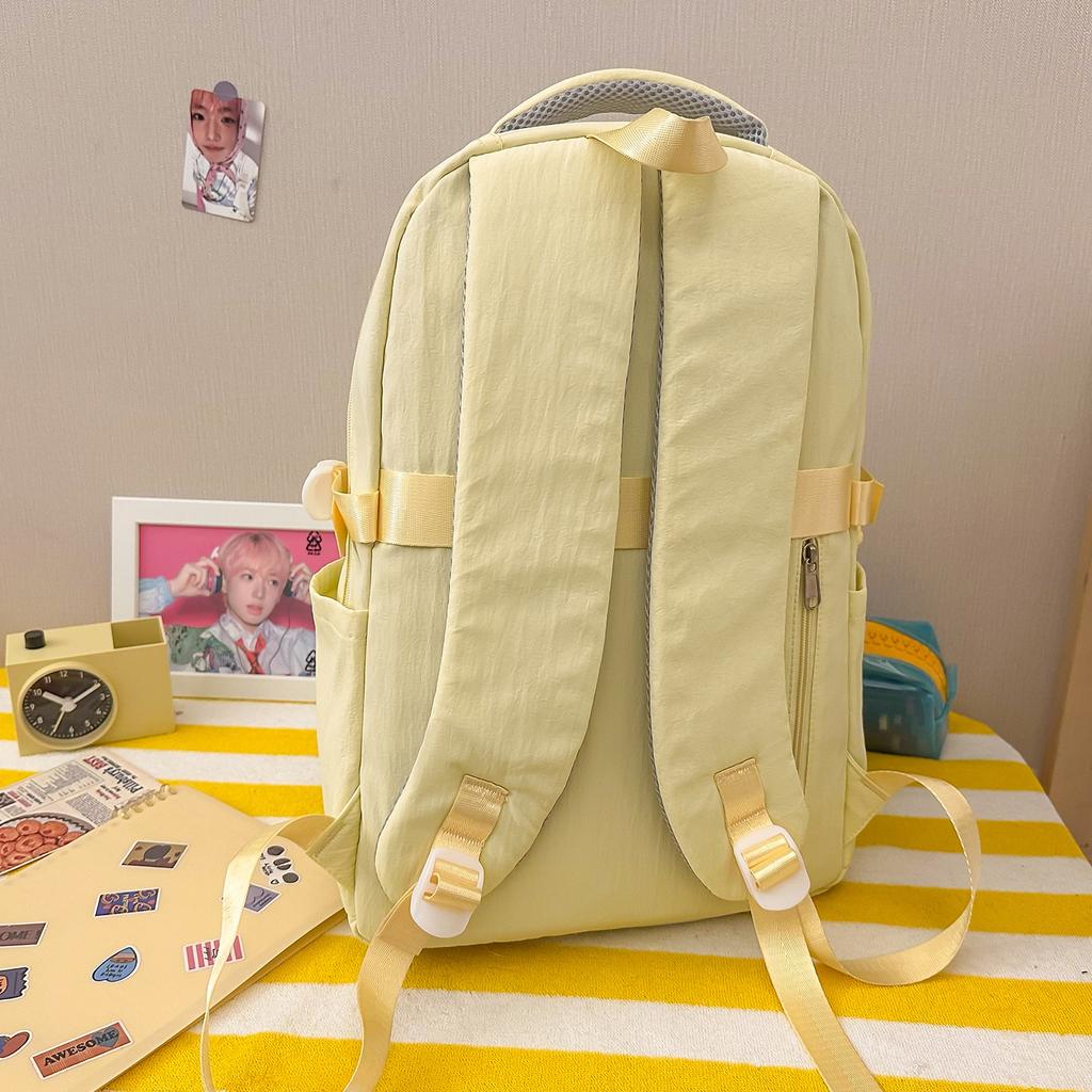 Schoolbag gentle light pink love embroidery girl heart backpack junior high school student party atmosphere class travel schoolbag