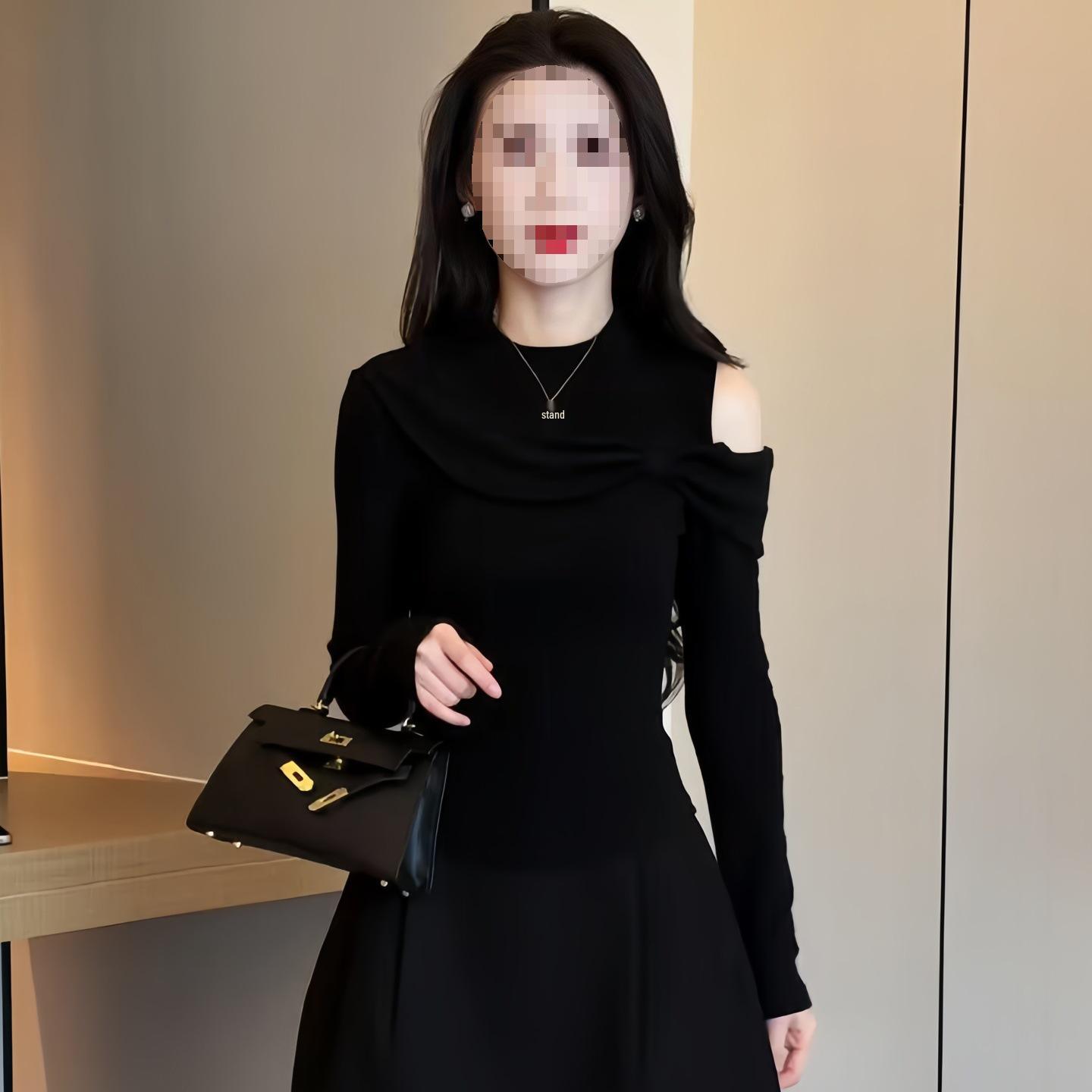 

Elegant Off-Shoulder Knitwear & Bud Skirt Two-Piece Set for Women – Winter New Arrivals M [48-53 kg]