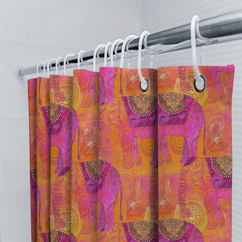 Bathroom Shower Curtain Floral Pattern Waterproof Fabric Decor Vintage Farmhouse Coastal Home