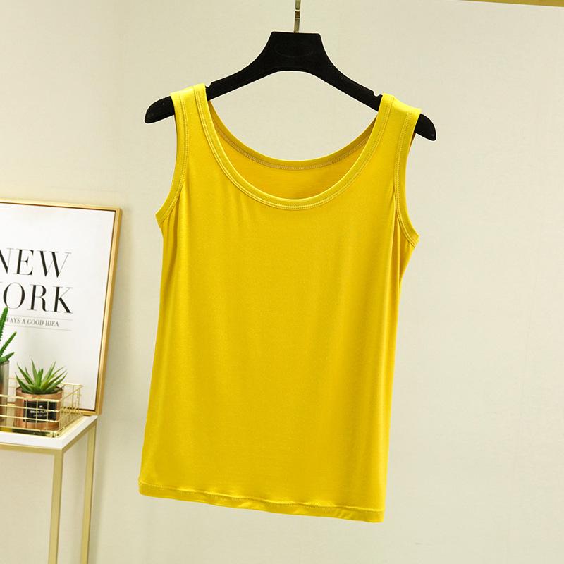 

Женская белая модальная майка с U-образным вырезом - Утягивающий базовый слой с широкими бретелями для лета XXL