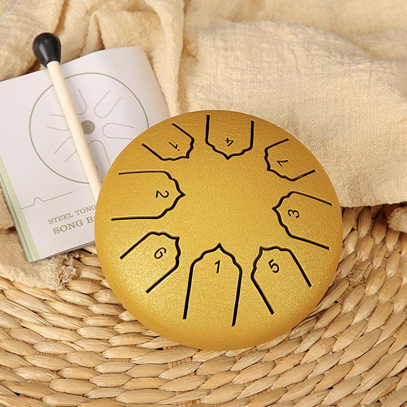 4-inch Mini Ethereal Steel Tongue Drum - 8-tone, Worry-Relief Percussion Instrument for Kids, Portable and Empty Drum Design