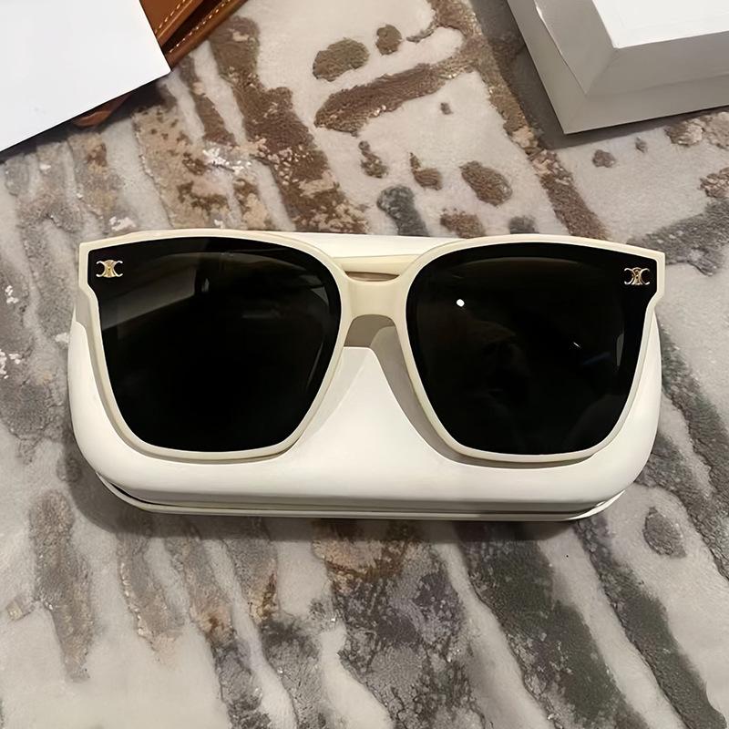 Retro Square Sunglasses, High-end Sunglasses, Large Frame, New Sunglasses, Round Face and Thin Sunglasses.