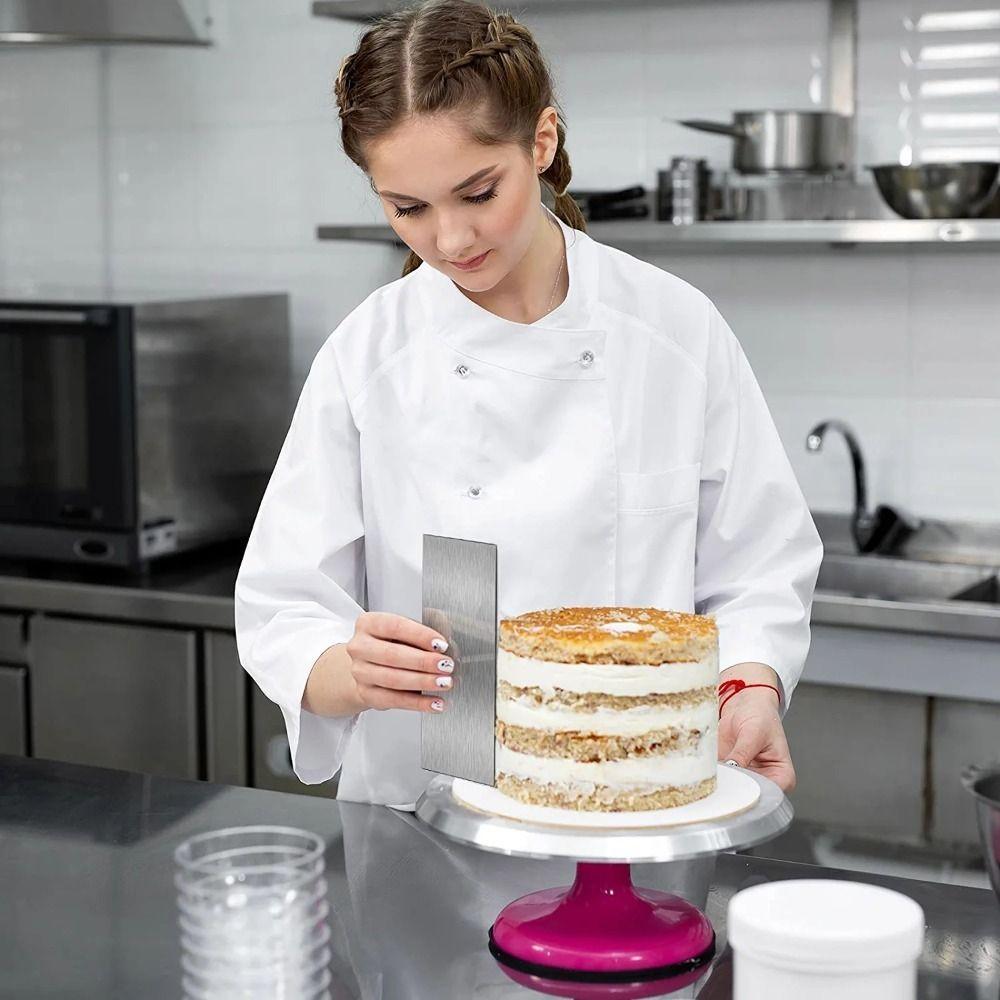 Double Sided Stainless Steel Cake Scraper Triming Decorating Contour Comb   Cake Edge