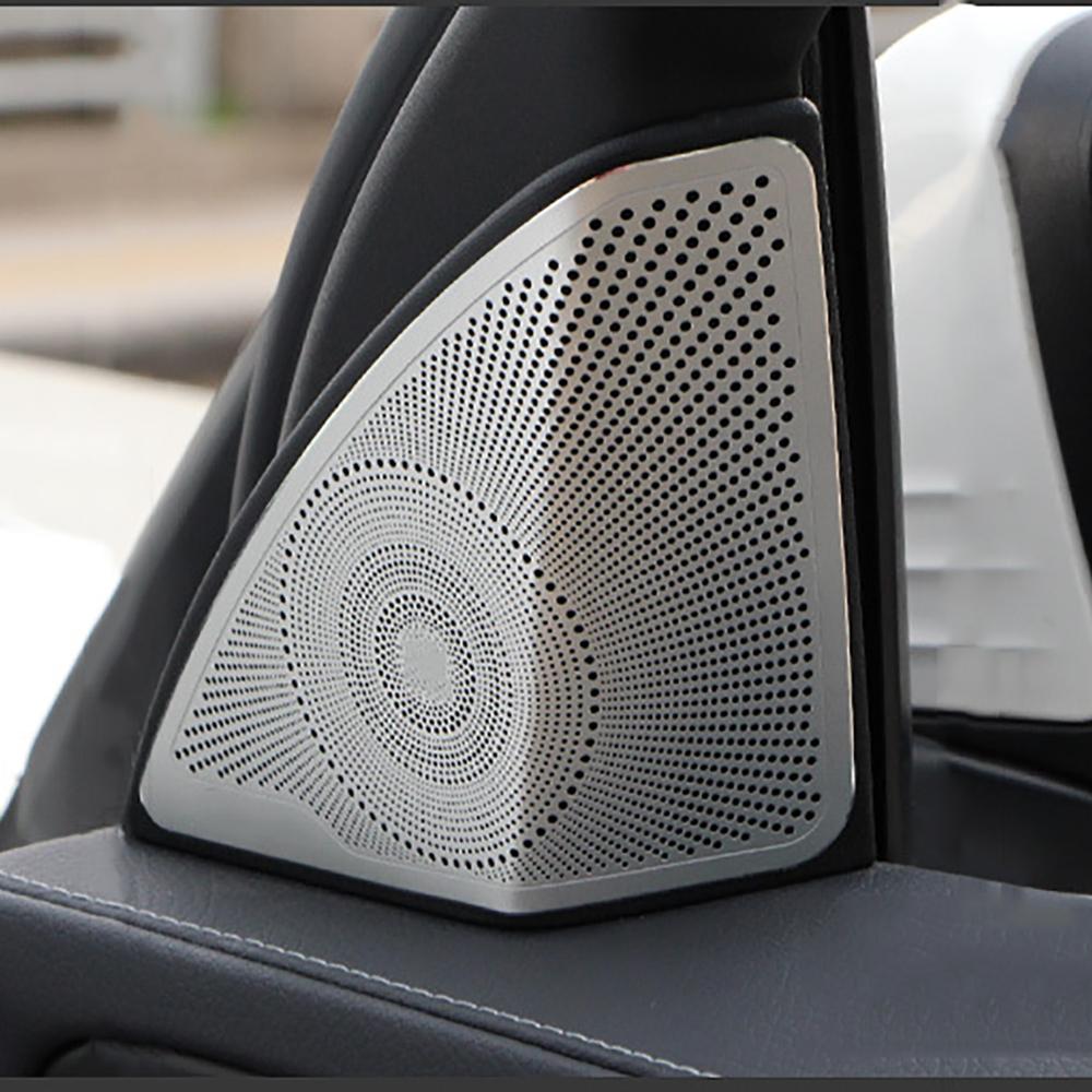 2pc Door A Pillar Tweeter Speaker Cover Trim For Mercedes Benz C Class 2015-2021