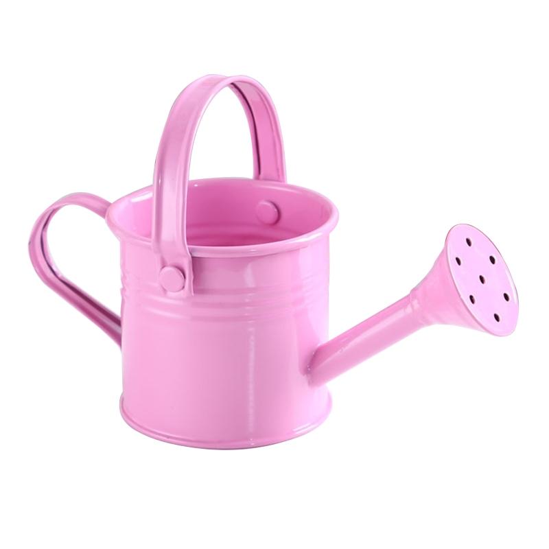 Mini Gardening Water Pot with Handle Tote Candy Color Metal Planting Pot for Kids Small Portable Indoor Watering Dropshipping