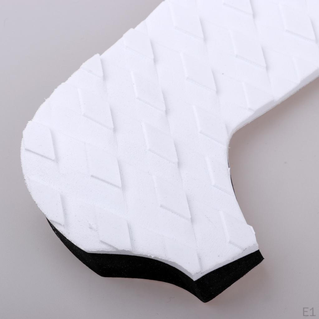 3 Pieces Surfboard Traction Pad, White, Full Size, grip Surfing or Skimboarding